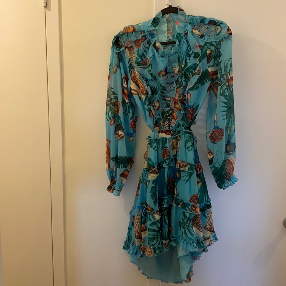 Floral open back dress